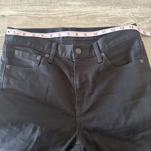 UNIQLO Selvedge Jeans Mens 29x33 Black Slim Straight Mid Rise Stretch Denim - Picture 6 of 11